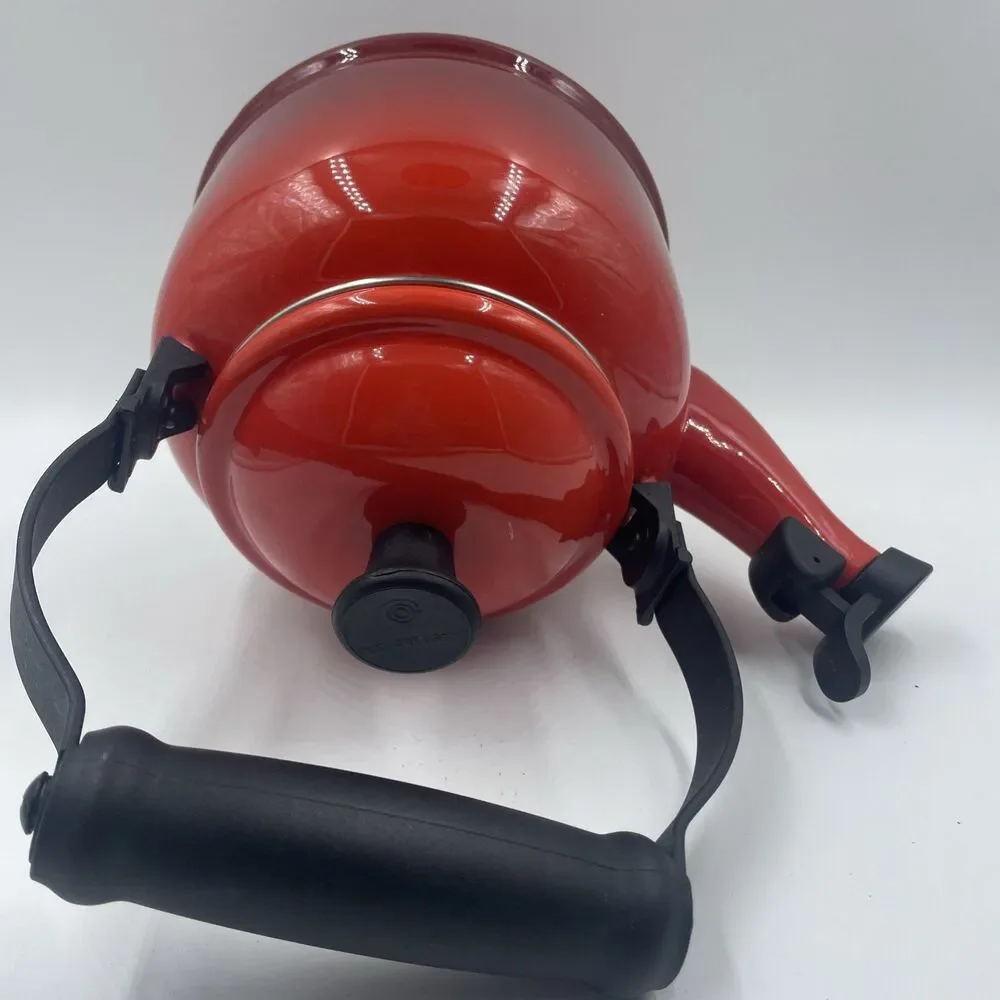 Le Creuset 1.25 Qt/1.1L Demi Tea Kettle w/Lid Flame Red Ombre Enamel Whistling